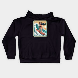 Succubus surf riding Kids Hoodie